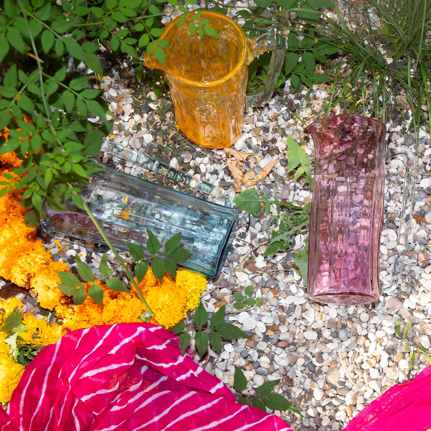 juicy handblown pitcher jug | fuschia