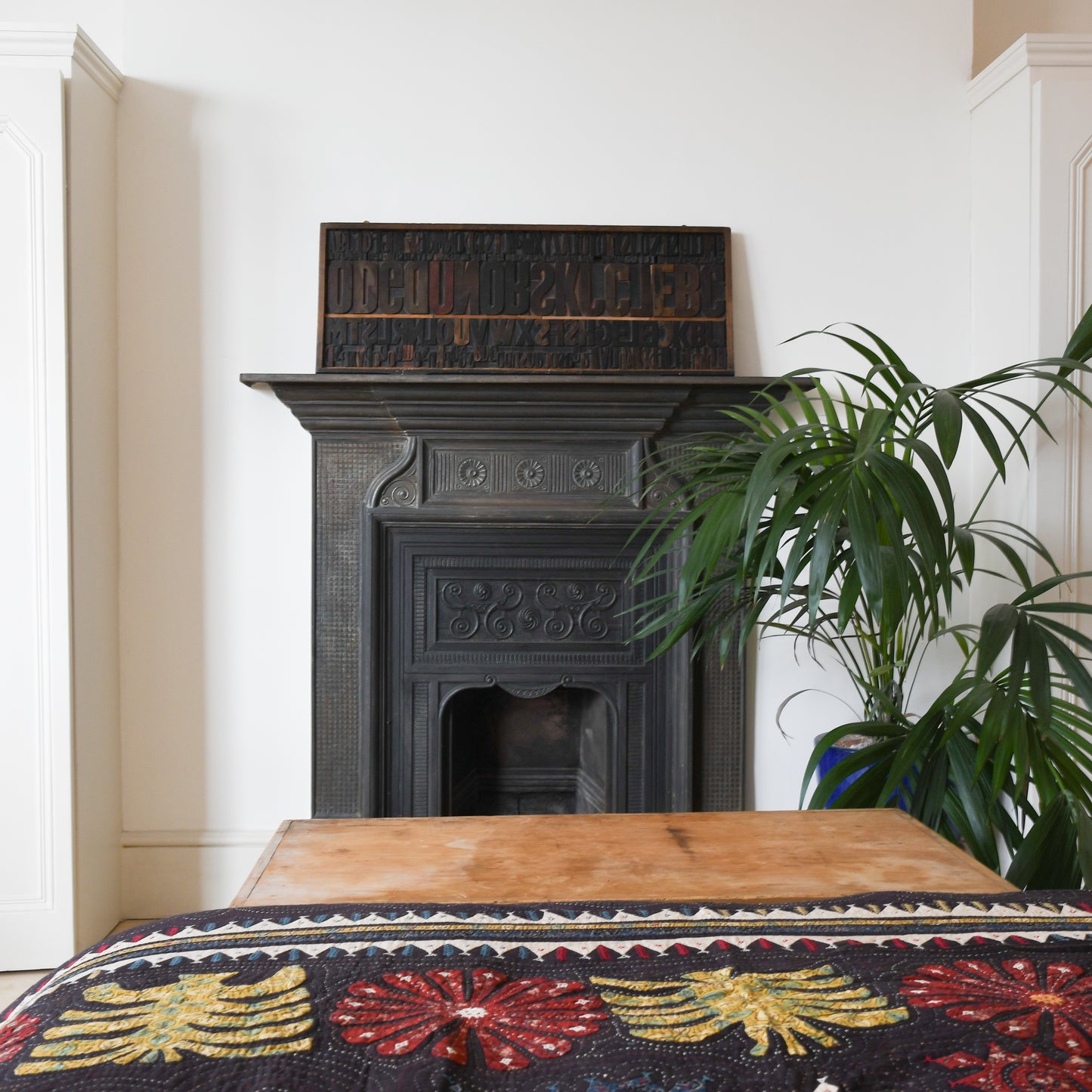 wildside embroidered appliqué natural dye bedspread