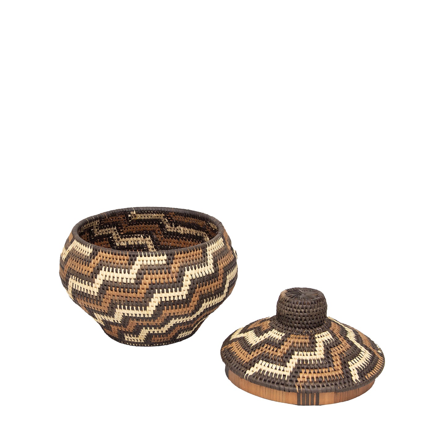 steps decorative basket with lid | charcoal