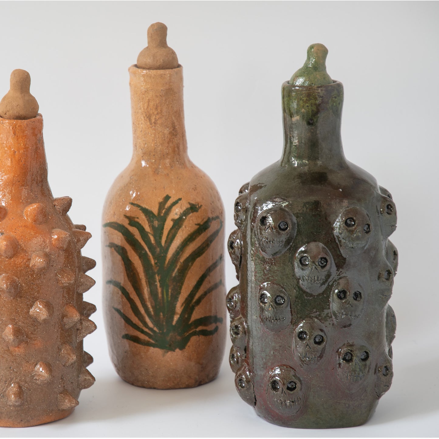 botella decorativa calavera