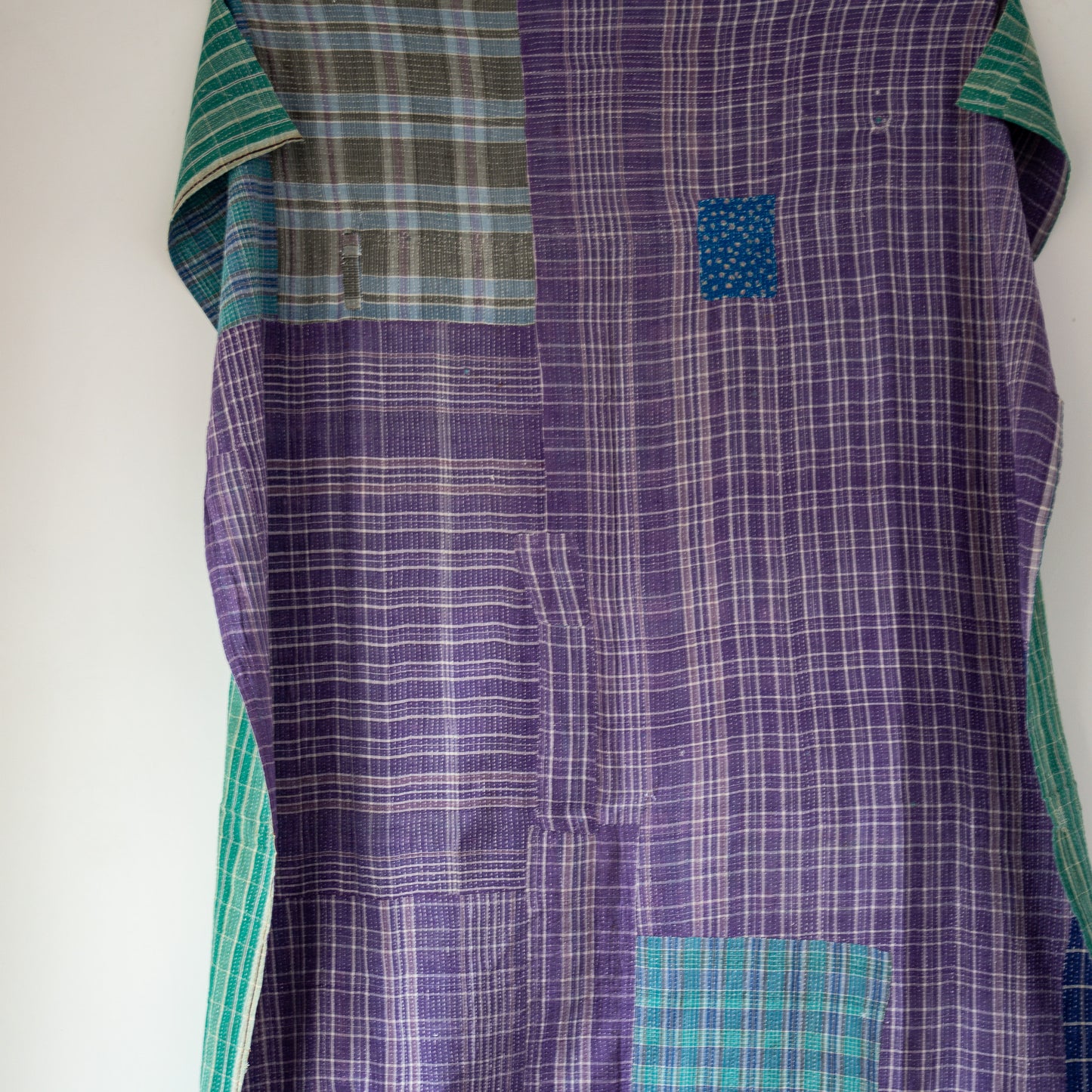 reversible vintage kantha throw | purple/green