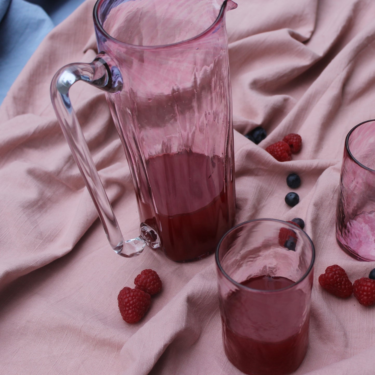 juicy handblown pitcher jug | fuschia