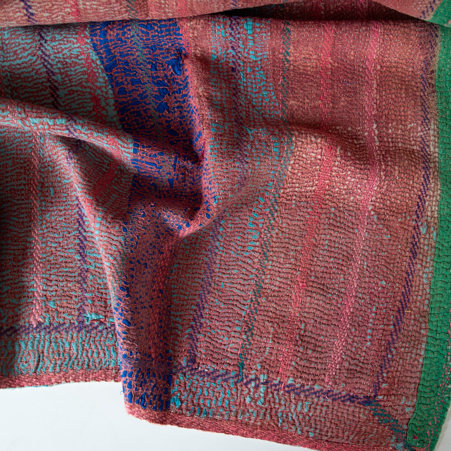 reversible vintage kantha throw | pink