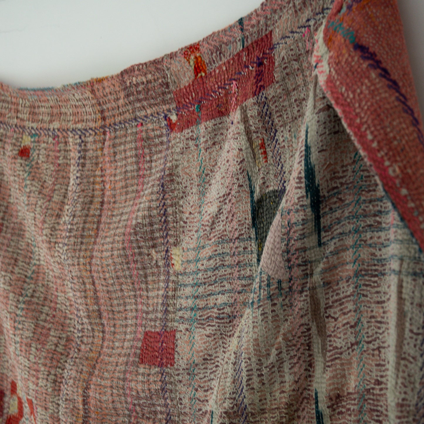 reversible vintage kantha throw | pink