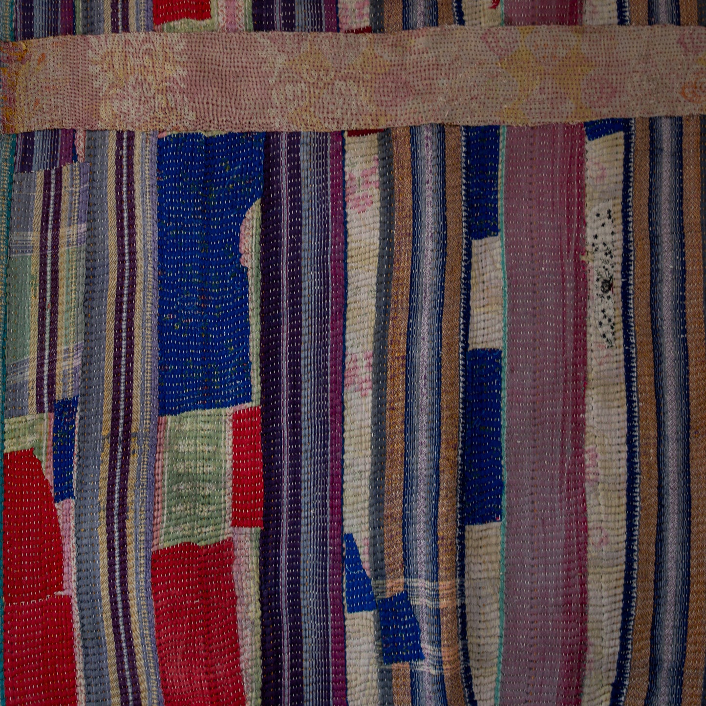 reversible mini vintage kantha quilt | multi