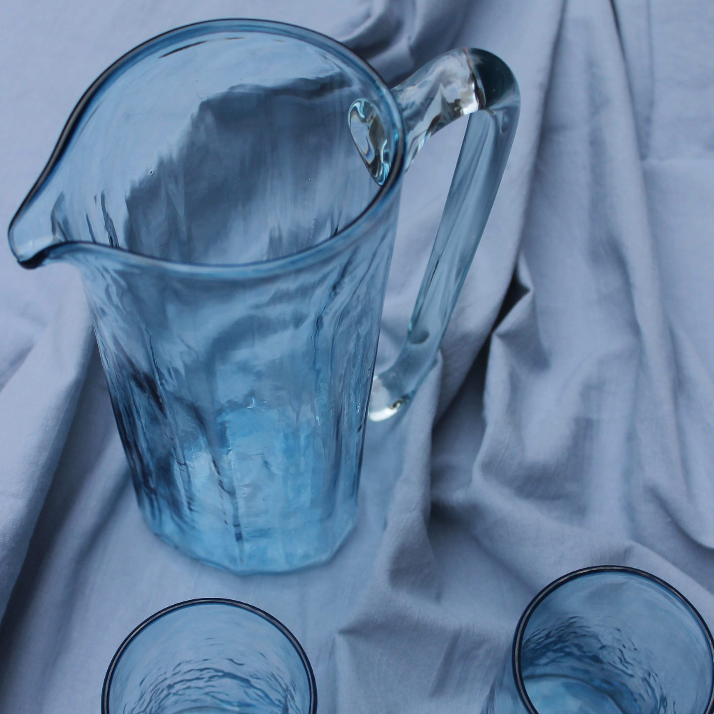 juicy handblown pitcher jug | baby blue