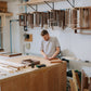 slat hand-finished custom mirror | maple/walnut