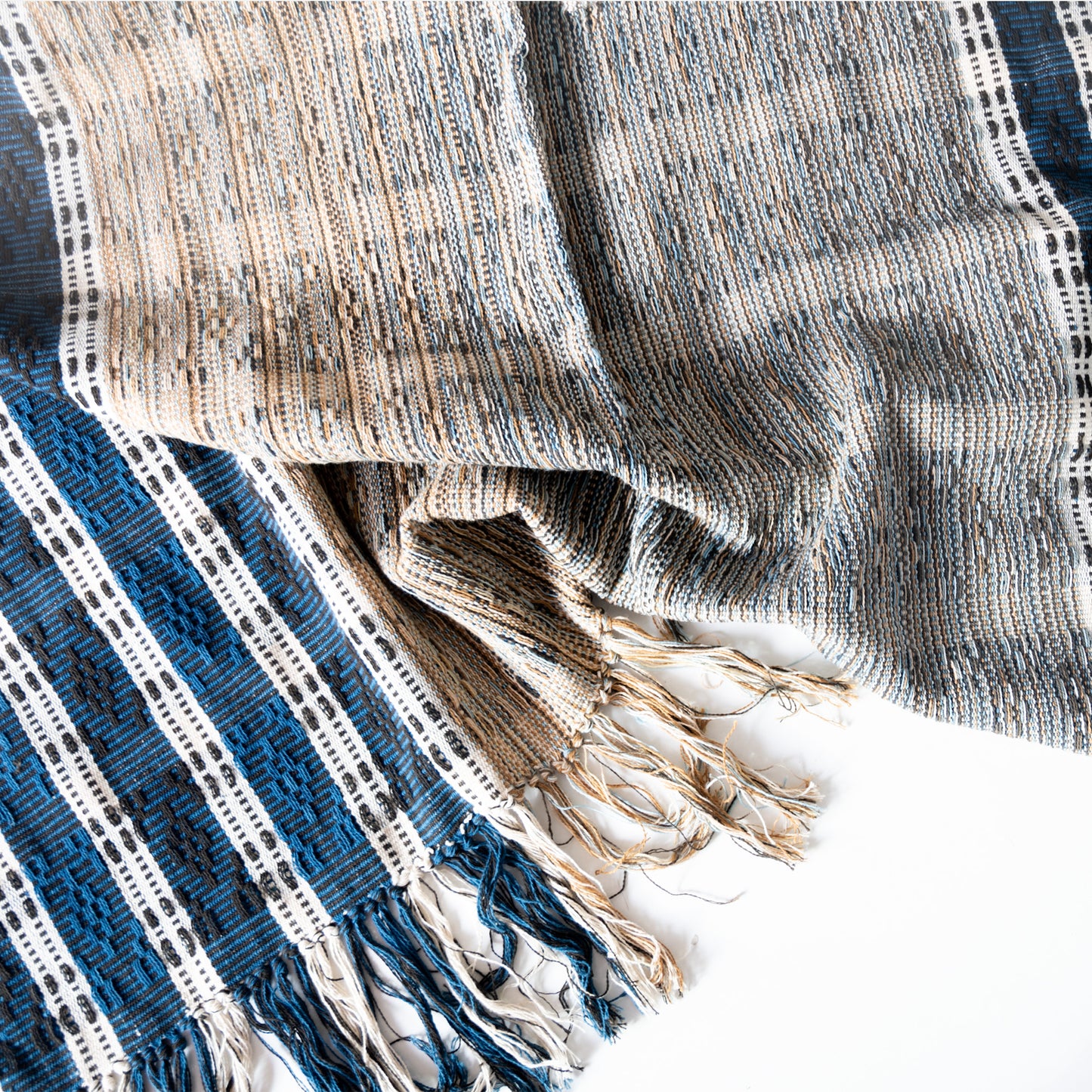 ombré indigo dye handwoven throw blanket