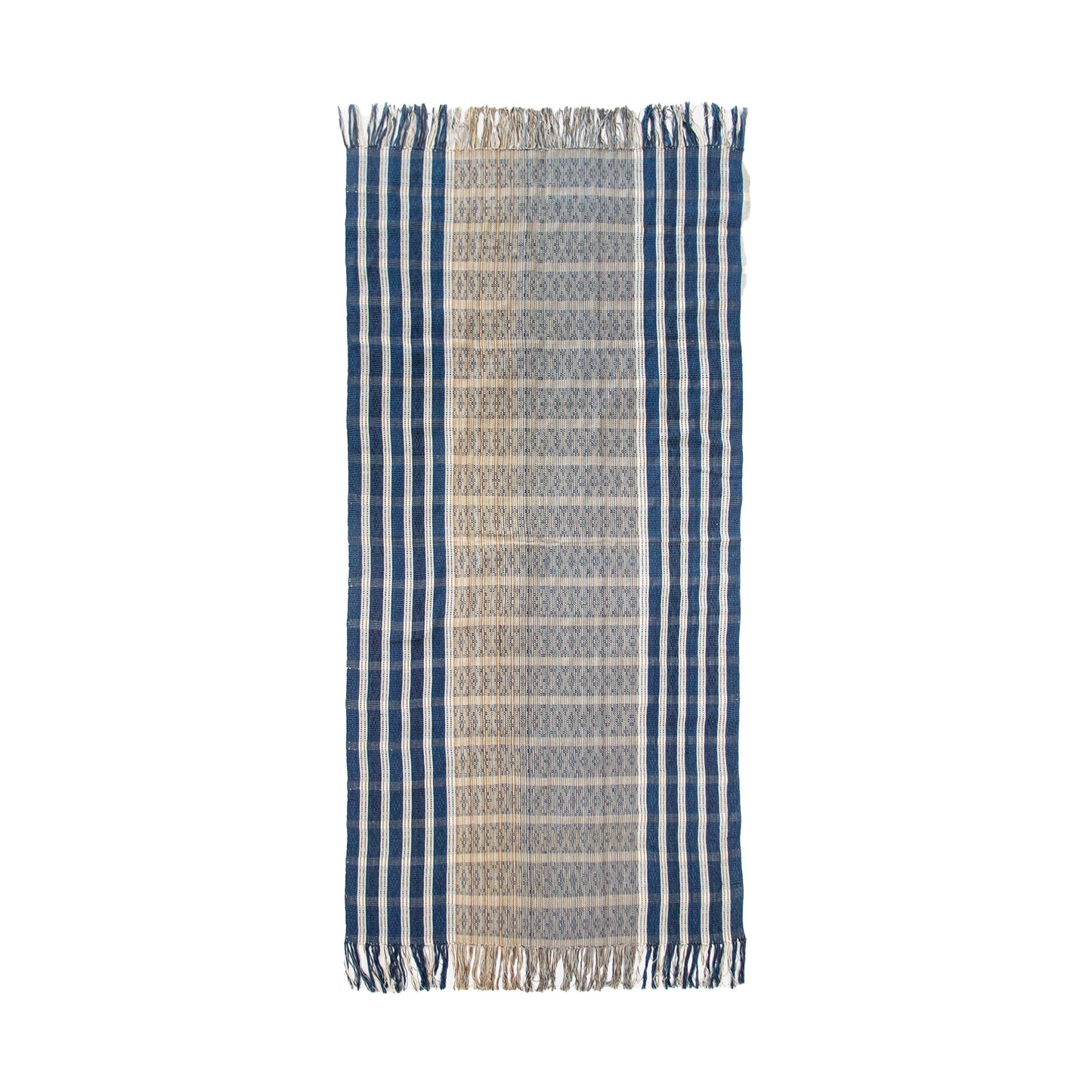 ombré indigo dye handwoven throw blanket