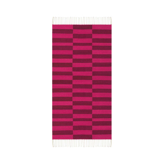 fresh natural dye handwoven rug | pinks