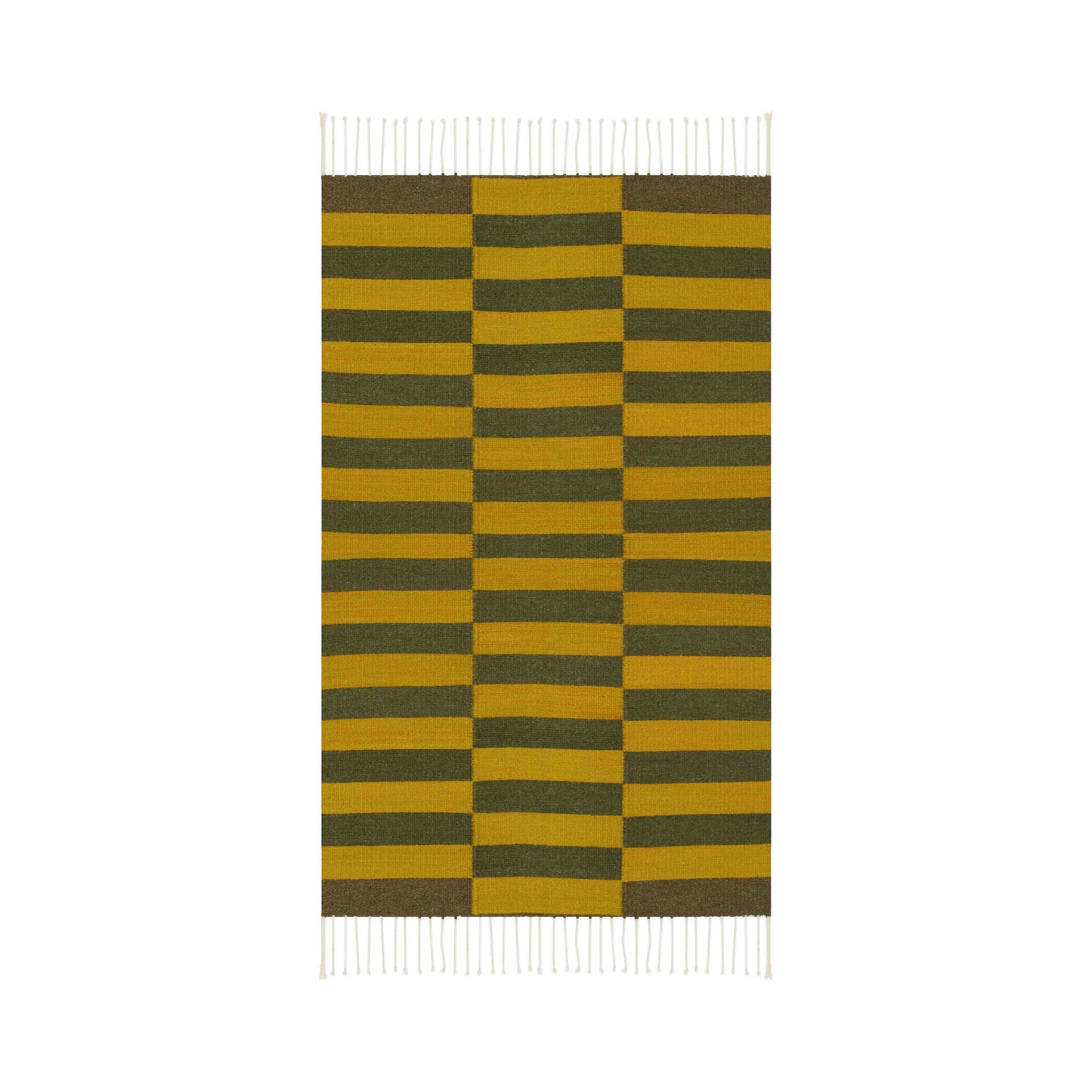 fresh natural dye handwoven rug | greens