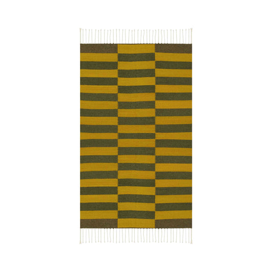 fresh natural dye handwoven rug | greens