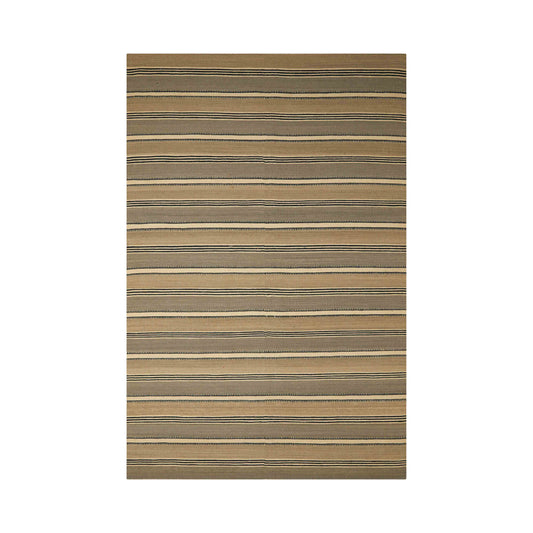 school stripe handwoven rug | blue/grey/white