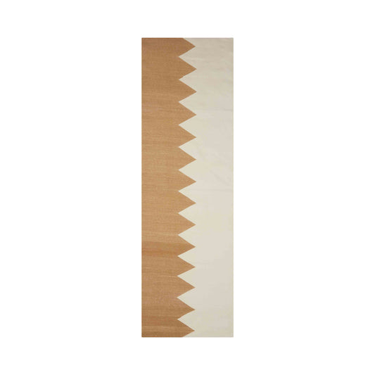 natural dye handwoven runner | cream/camel