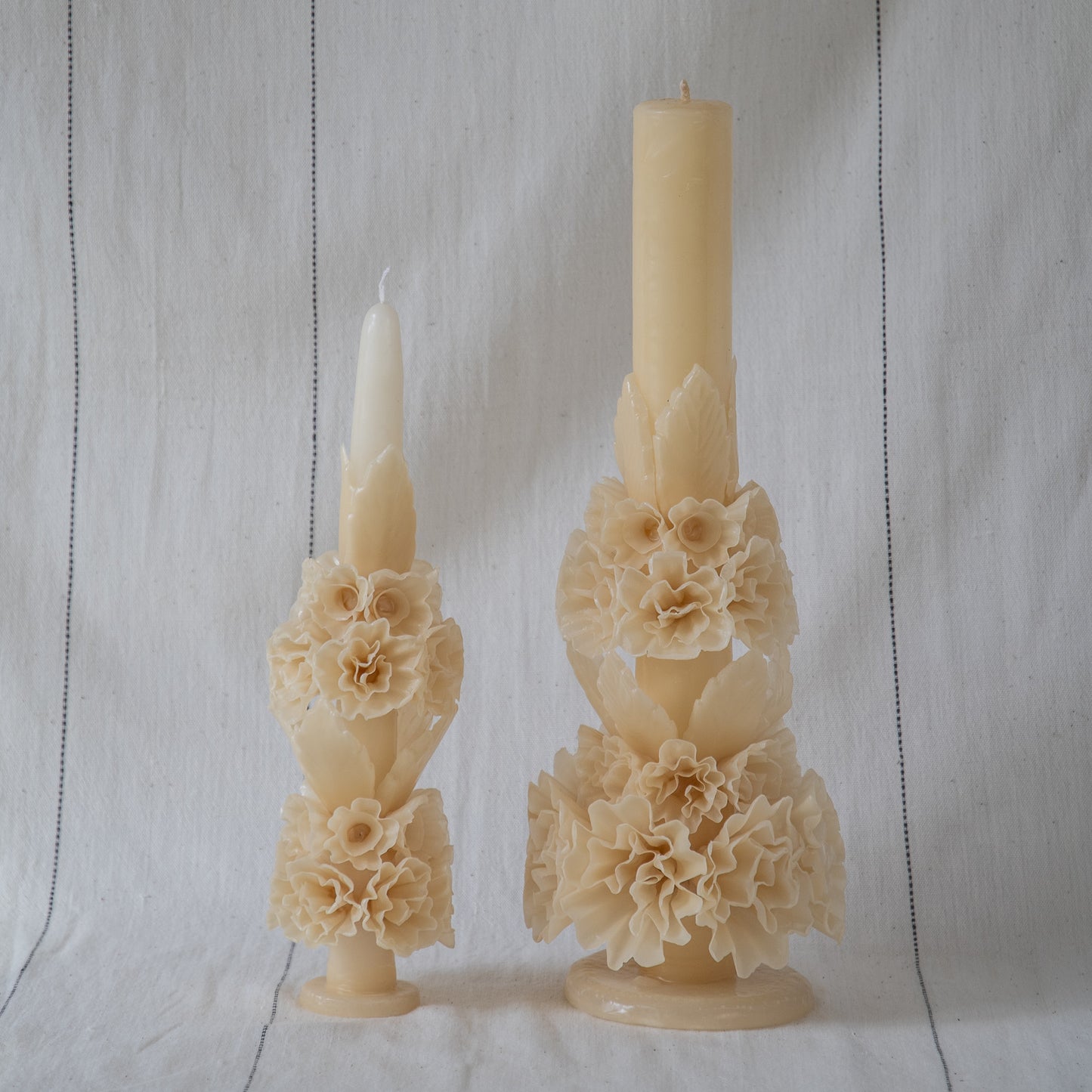 statement handpoured floral beeswax candle