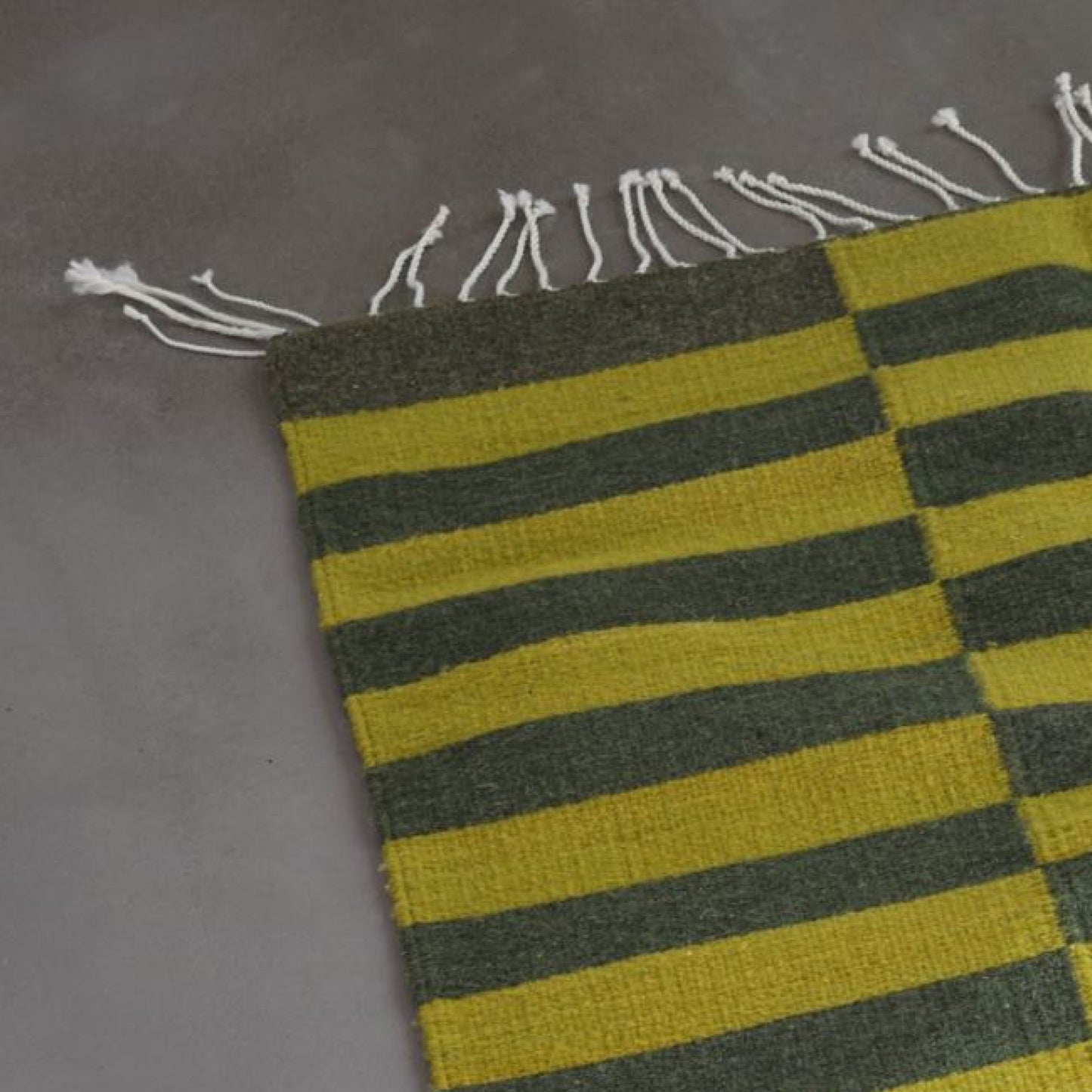 fresh natural dye handwoven rug | greens