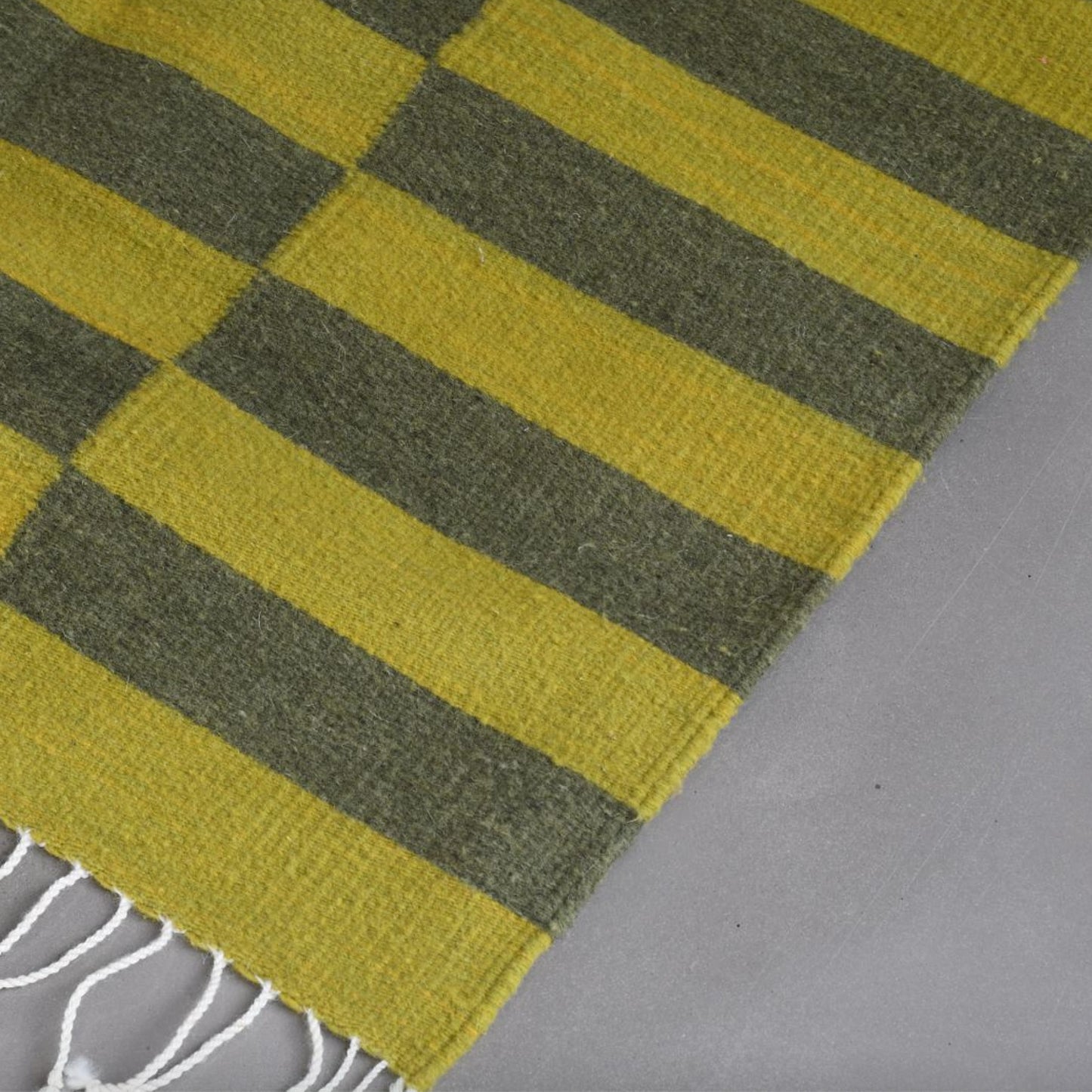 fresh natural dye handwoven rug | greens