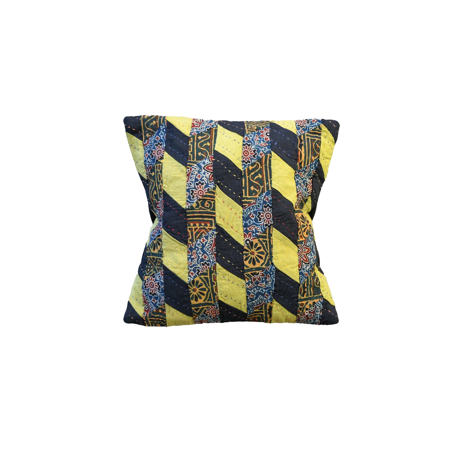 mini patchwork cushion cover | green