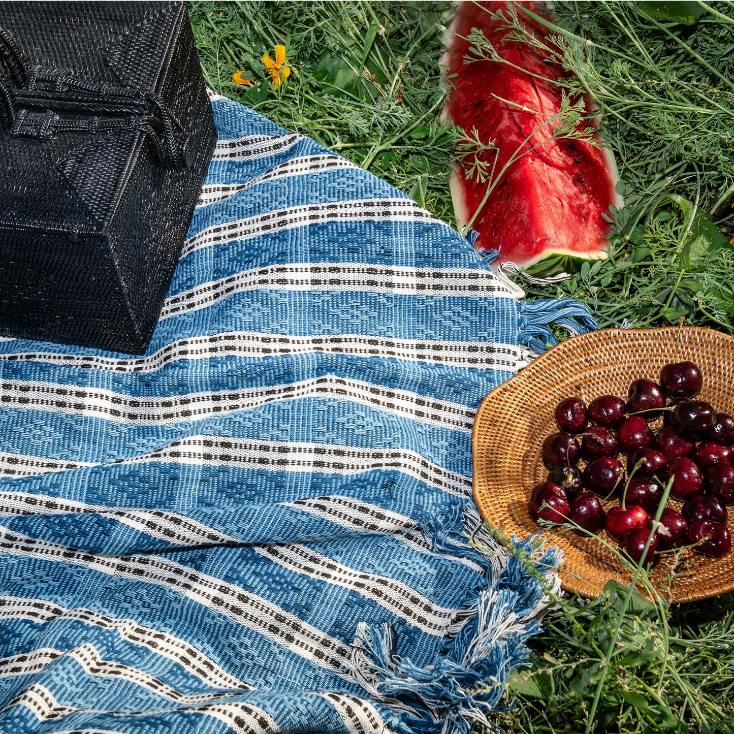 i'm-blue indigo dye throw blanket