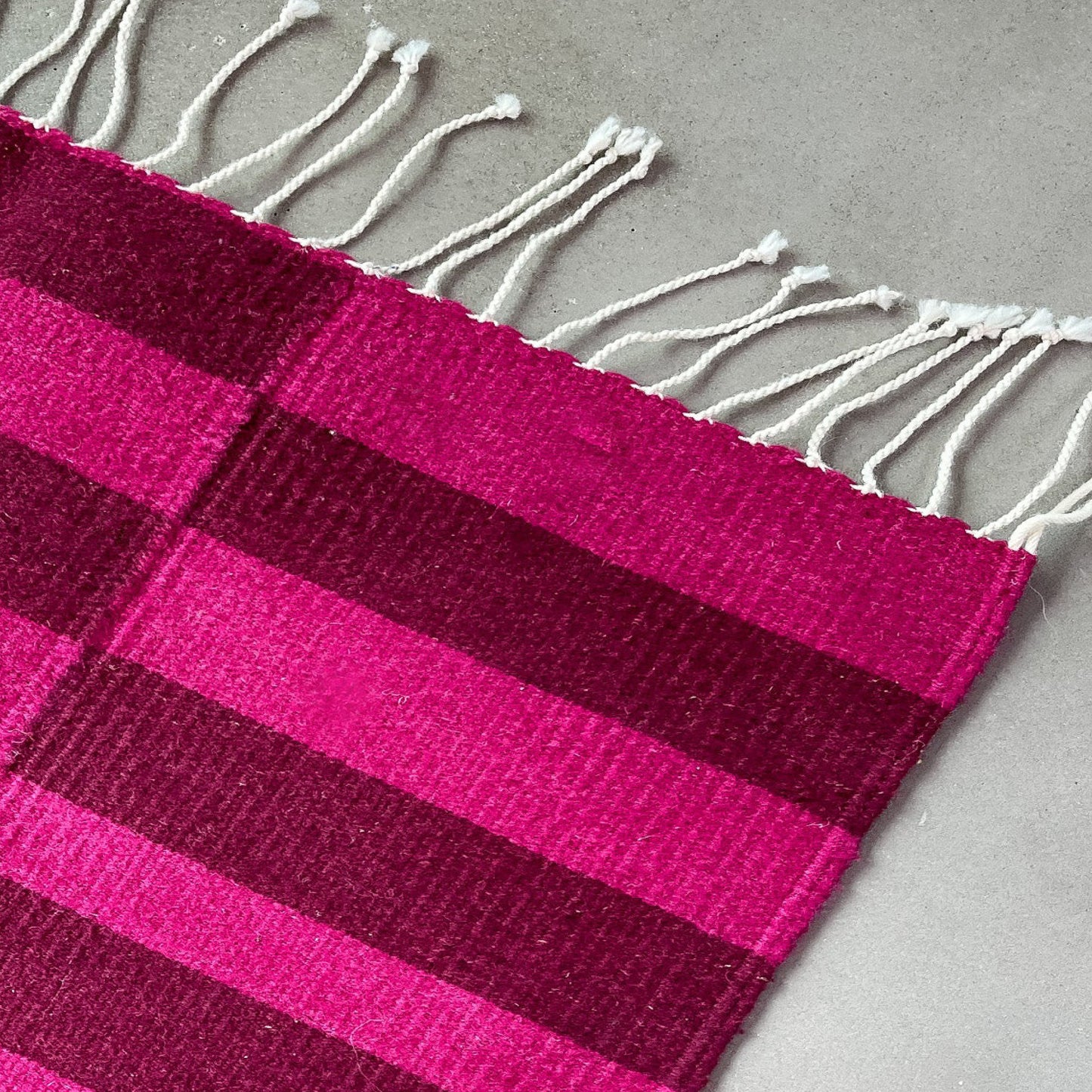 fresh natural dye handwoven rug | pinks