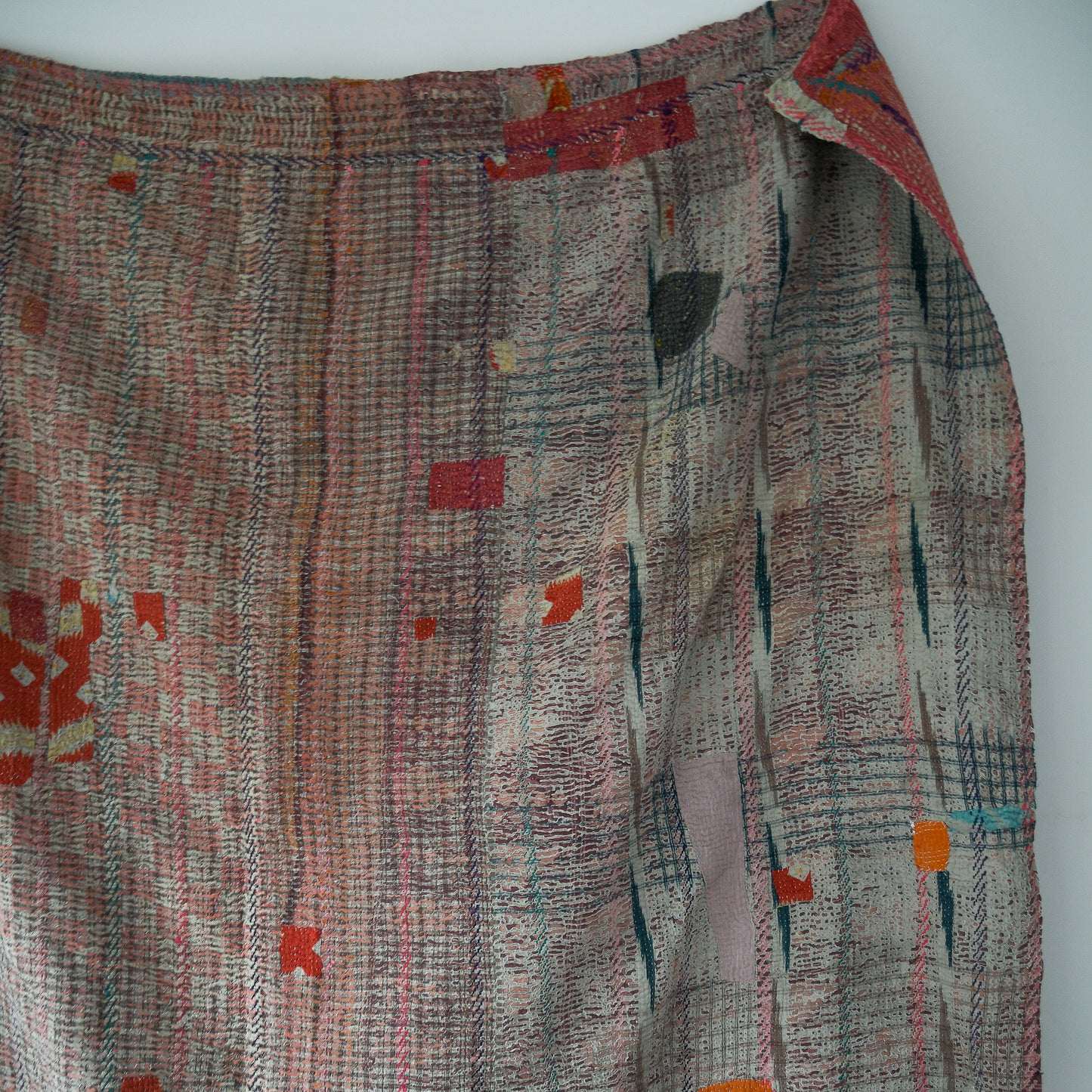 reversible vintage kantha throw | pink